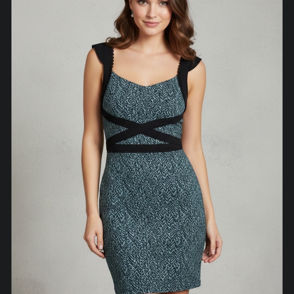 Free People Black and Blue Mini Dress